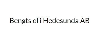 Bengts El i Hedesunda AB